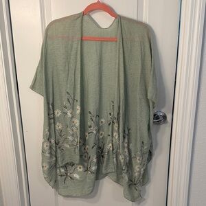 Floral Embroidered Kimono Cardigan